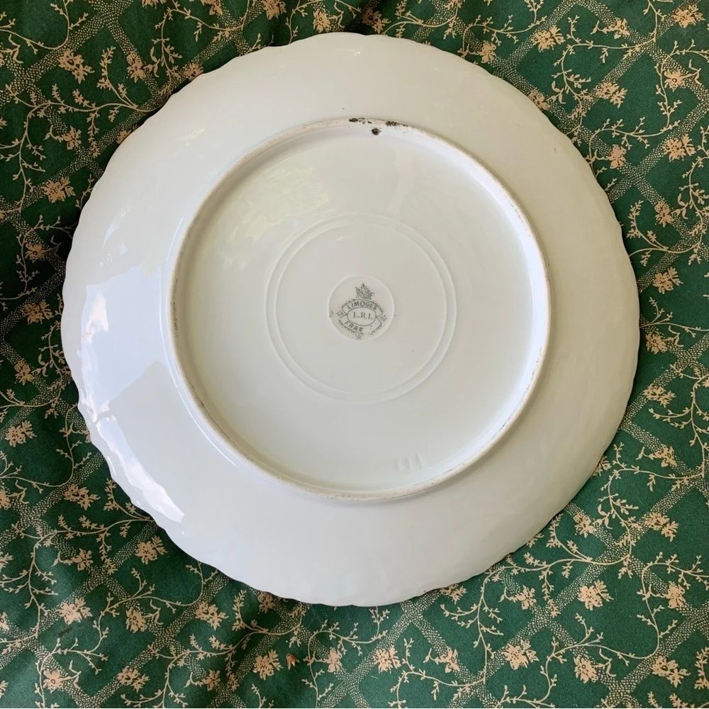 Antique Limoges France LRL Duck in Flight Plate Game Bird Signed Vitec